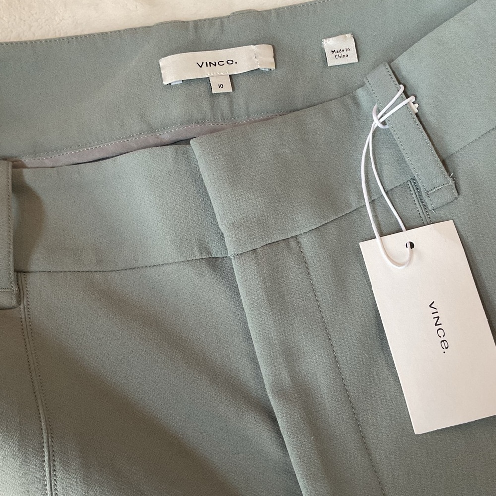 $368 NWT VINCE Sz10 HIGH RISE CIGARETTE STRETCH PANT SLATE - Picture 3 of 9